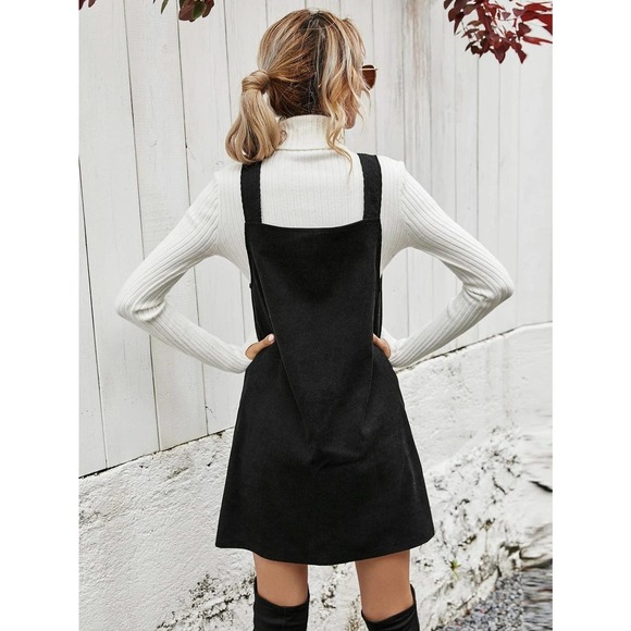 Button down Corduroy Overall Dress (without tee) tan plaid - Picture 3 of 8